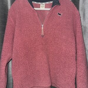 PINK Victoria's Secret Sherpa Quarter-Zip